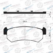 AV123 Колодки тормозные дисковые Avantech (противоскрипная пластина в компл.)