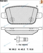 RB1801 Дисковые тормозные колодки R BRAKE