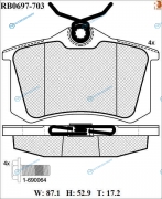RB0697-703 Дисковые тормозные колодки R BRAKE