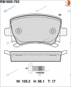RB1600-703 Дисковые тормозные колодки R BRAKE