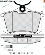 RB0697-700 Дисковые тормозные колодки R BRAKE