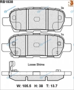RB1838 Дисковые тормозные колодки R BRAKE