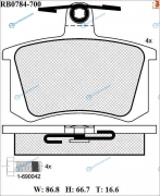 RB0784-700 Дисковые тормозные колодки R BRAKE