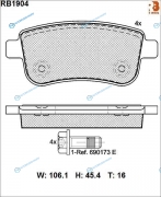 RB1904 Дисковые тормозные колодки R BRAKE