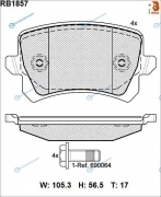 RB1857 Дисковые тормозные колодки R BRAKE