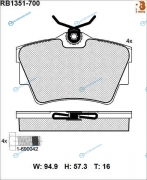 RB1351-700 Дисковые тормозные колодки R BRAKE