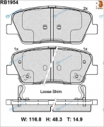 RB1954 Дисковые тормозные колодки R BRAKE