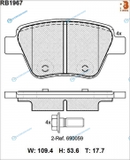 RB1967 Дисковые тормозные колодки R BRAKE