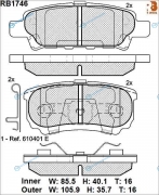 RB1746 Дисковые тормозные колодки R BRAKE