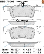 RB2174-208 Дисковые тормозные колодки R BRAKE