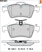 RB1651 Дисковые тормозные колодки R BRAKE