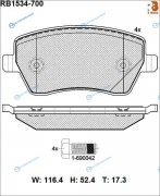 RB1534-700 Дисковые тормозные колодки R BRAKE
