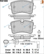 RB1986 Дисковые тормозные колодки R BRAKE