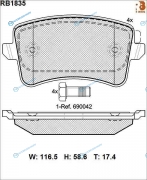RB1835 Дисковые тормозные колодки R BRAKE
