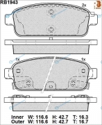 RB1943 Дисковые тормозные колодки R BRAKE