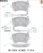 RB1674 Дисковые тормозные колодки R BRAKE
