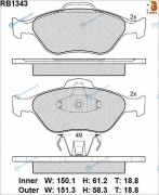 RB1343 Дисковые тормозные колодки R BRAKE