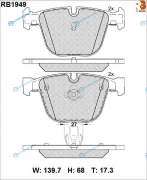 RB1949 Дисковые тормозные колодки R BRAKE