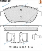 RB1925-201 Дисковые тормозные колодки R BRAKE