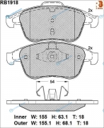RB1918 Дисковые тормозные колодки R BRAKE