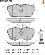 RB1662-700 Дисковые тормозные колодки R BRAKE