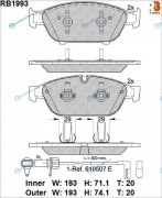 RB1993 Дисковые тормозные колодки R BRAKE