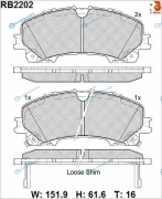 RB2202 Дисковые тормозные колодки R BRAKE