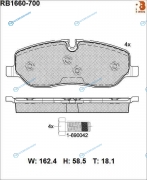 RB1660-700 Дисковые тормозные колодки R BRAKE