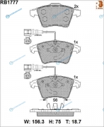 RB1777 Дисковые тормозные колодки R BRAKE