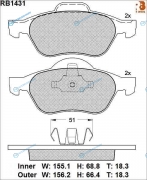 RB1431 Дисковые тормозные колодки R BRAKE