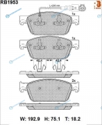 RB1953 Дисковые тормозные колодки R BRAKE