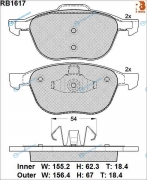 RB1617 Дисковые тормозные колодки R BRAKE