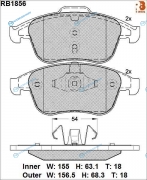 RB1856 Дисковые тормозные колодки R BRAKE