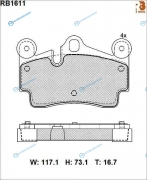 RB1611 Дисковые тормозные колодки R BRAKE