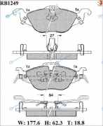 RB1249 Дисковые тормозные колодки R BRAKE