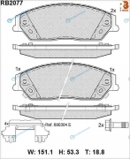 RB2077 Дисковые тормозные колодки R BRAKE