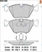 RB1296 Дисковые тормозные колодки R BRAKE