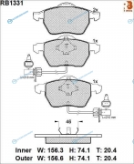 RB1331 Дисковые тормозные колодки R BRAKE