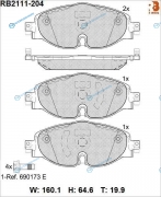 RB2111-204 Дисковые тормозные колодки R BRAKE