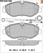 RB1846-066 Дисковые тормозные колодки R BRAKE