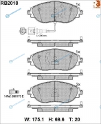 RB2018 Дисковые тормозные колодки R BRAKE