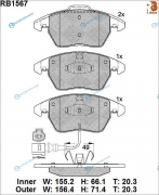 RB1567 Дисковые тормозные колодки R BRAKE