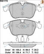 RB1775 Дисковые тормозные колодки R BRAKE