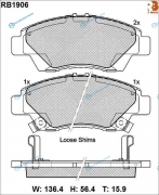 RB1906 Дисковые тормозные колодки R BRAKE