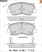 RB2035 Дисковые тормозные колодки R BRAKE