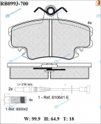 RB0993-700 Дисковые тормозные колодки R BRAKE