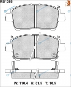RB1386 Дисковые тормозные колодки R BRAKE