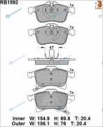 RB1592 Дисковые тормозные колодки R BRAKE
