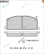RB0462 Дисковые тормозные колодки R BRAKE