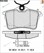 RB1895 Дисковые тормозные колодки R BRAKE